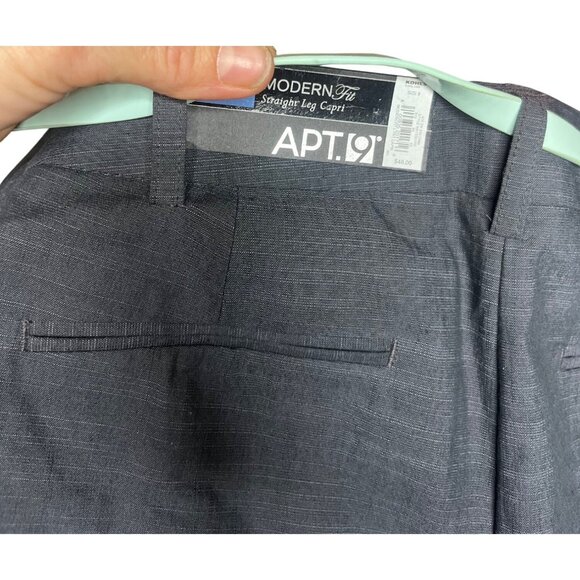 Size 8 Apt. 9 Gray Womens Modern Fit Straight Leg Capri Chopped‎ Pants Casual - Picture 6 of 8